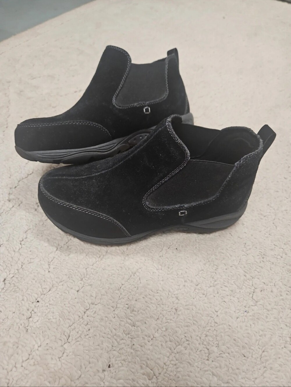 Easy Spirit Exceed Black Suede Ankle Booties – Size 8.5 WW